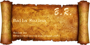 Balla Rozina névjegykártya